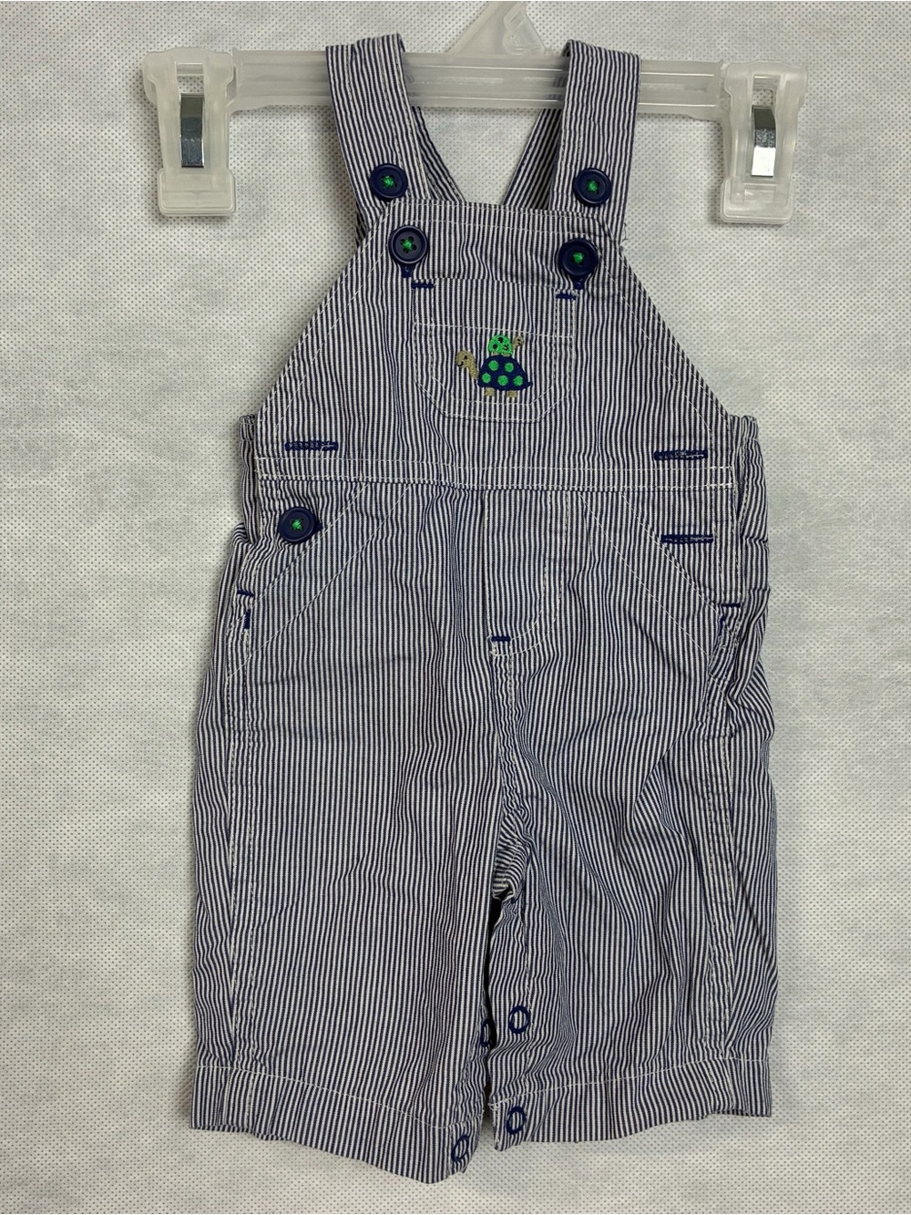 Carter's Child Of Mine Baby Overalls Blue White Stripe One Pc Size NB Newborn
